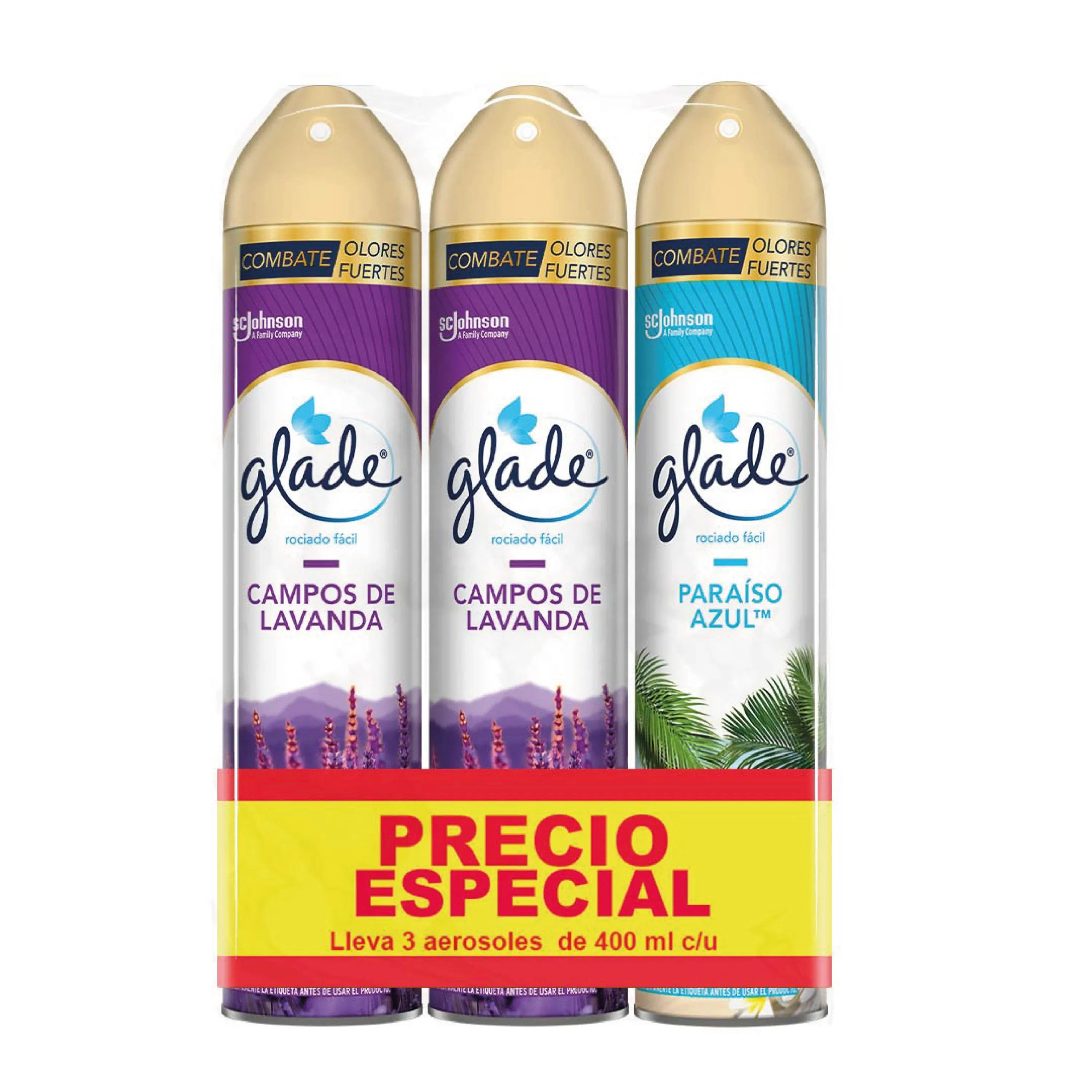 AMBIENTADOR SPRAY GLADE SURTIDO 400MLX3U 2