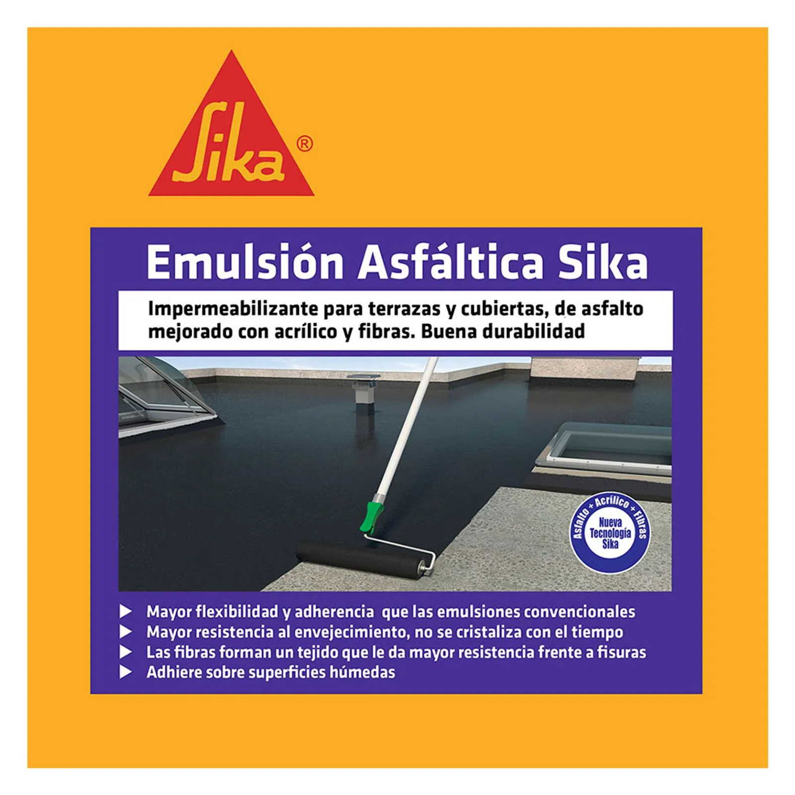 Emulsión asfáltica x18kg Sika 3