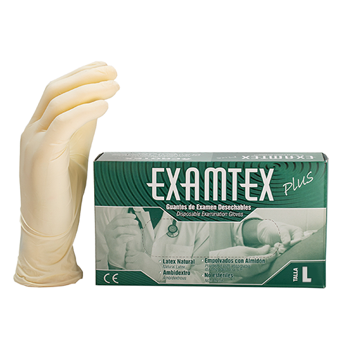 GUANTE LATEX EXAMTEX TALLA L 100U