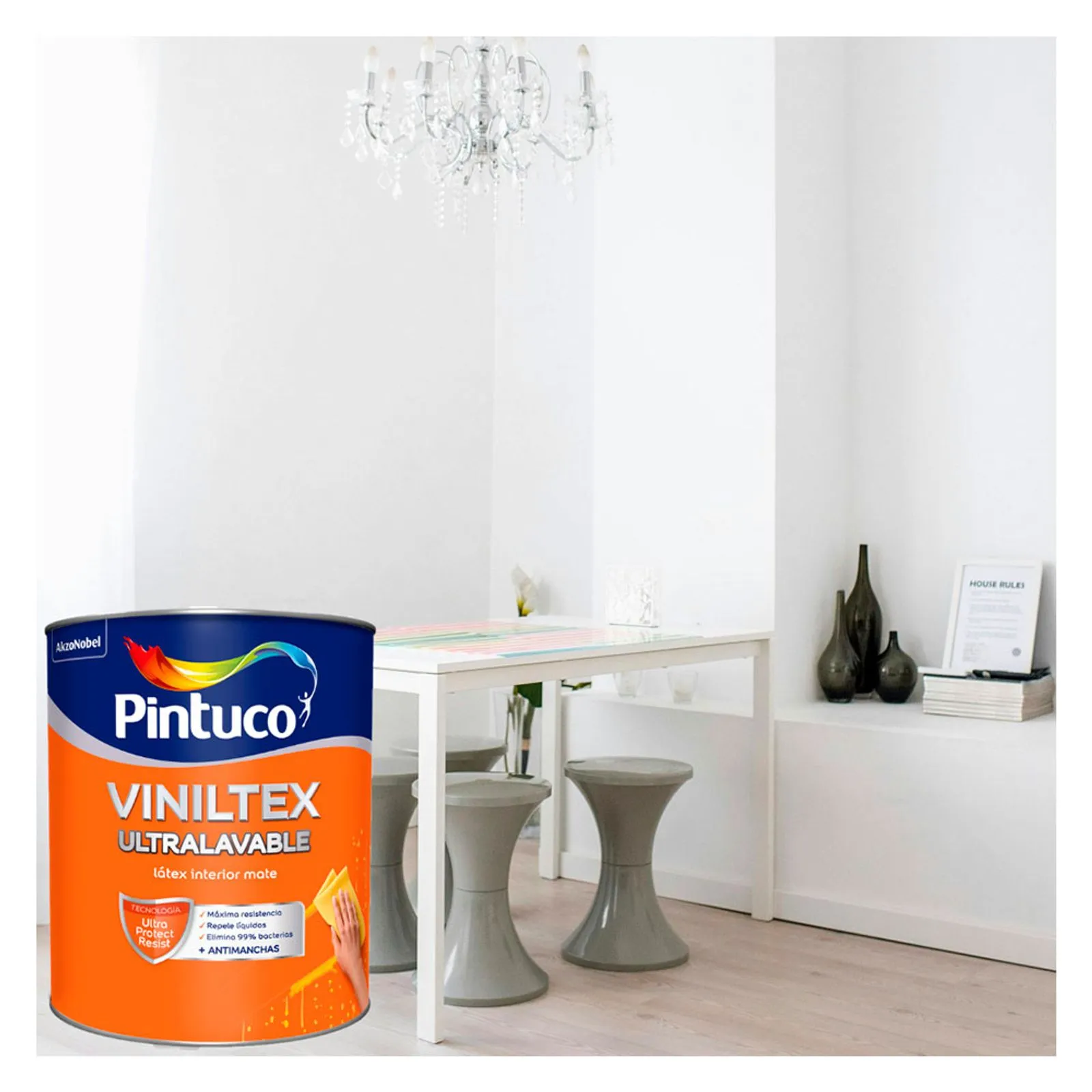Pintura ultralavable blanco 1 gl Viniltex 2