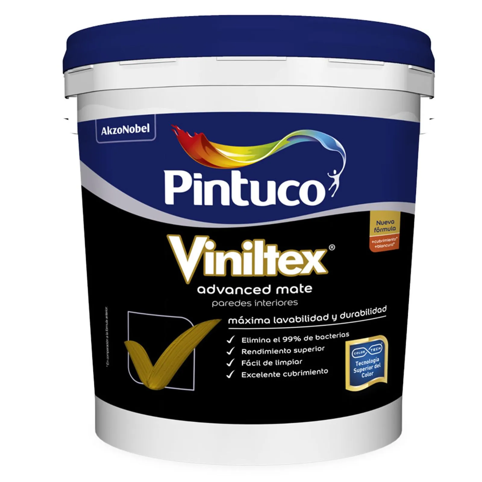 Pintura Viniltex Advanced blanco mate 2.5 galones