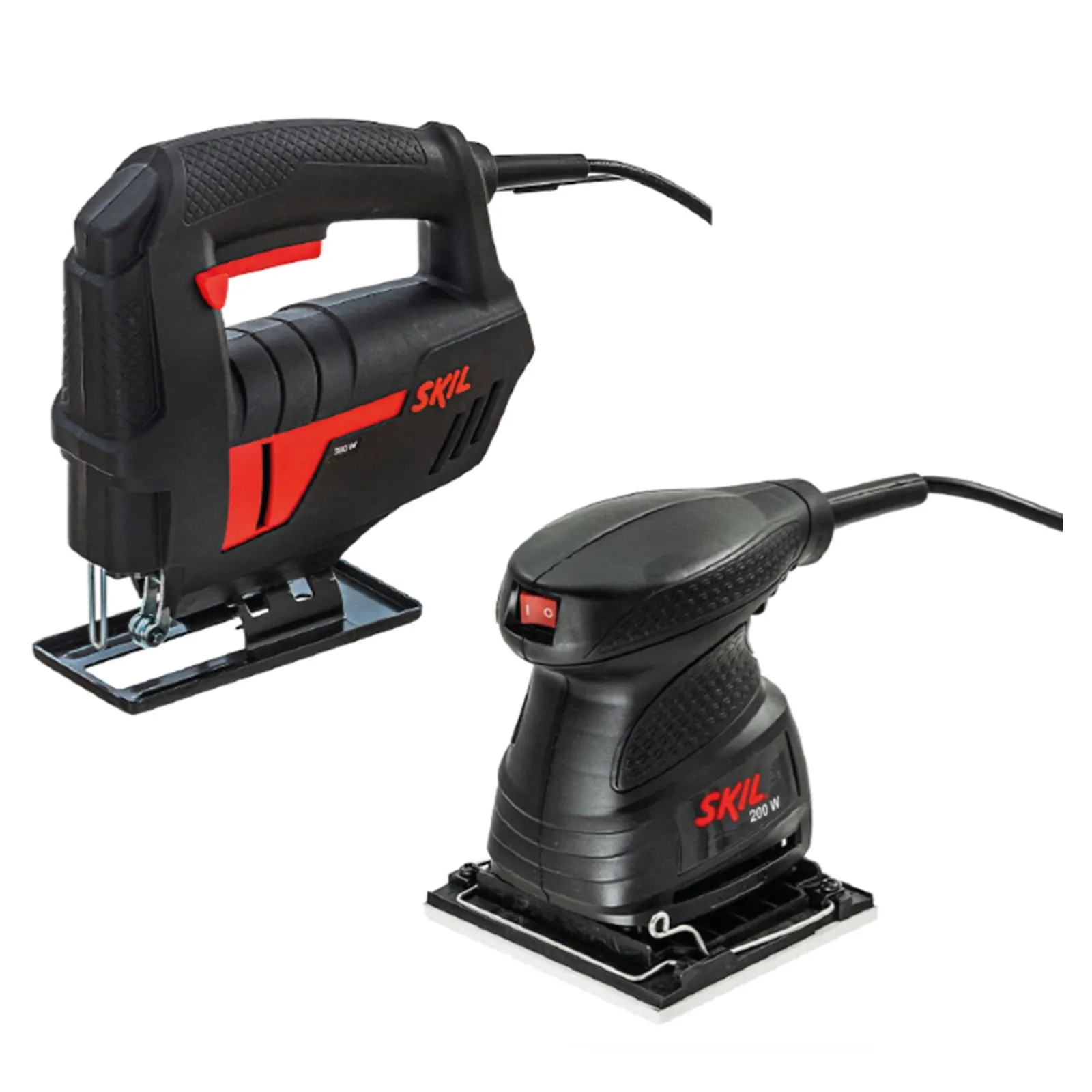 Sierra caladora 4380 380W + lijadora orbital 7232 200W + accesorios Skil
