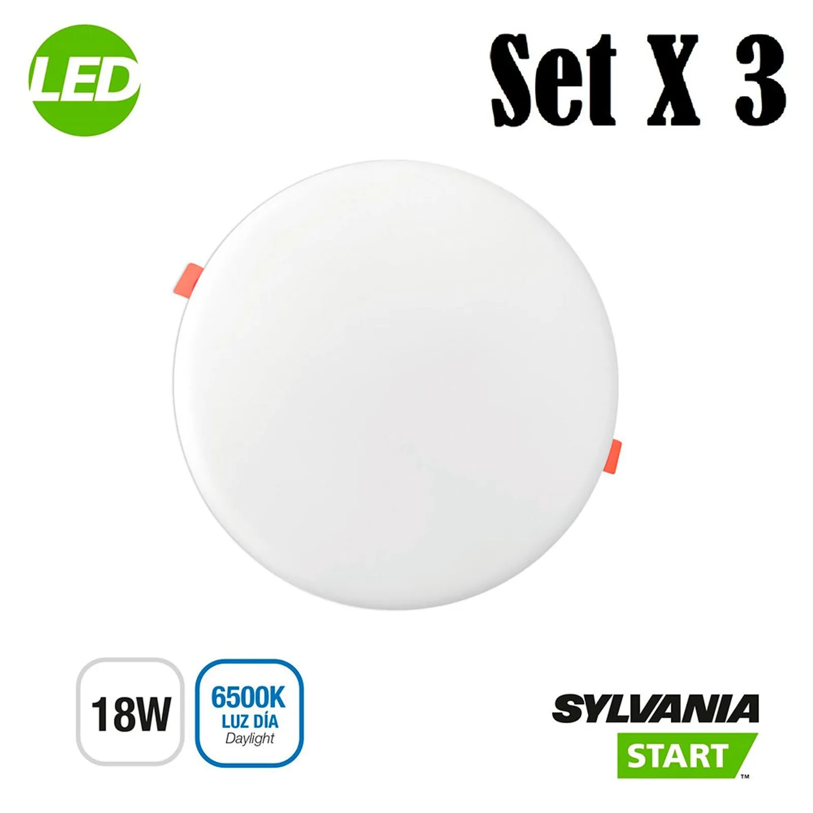 Panel LED incrustar sin borde 18W luz día Sylvania