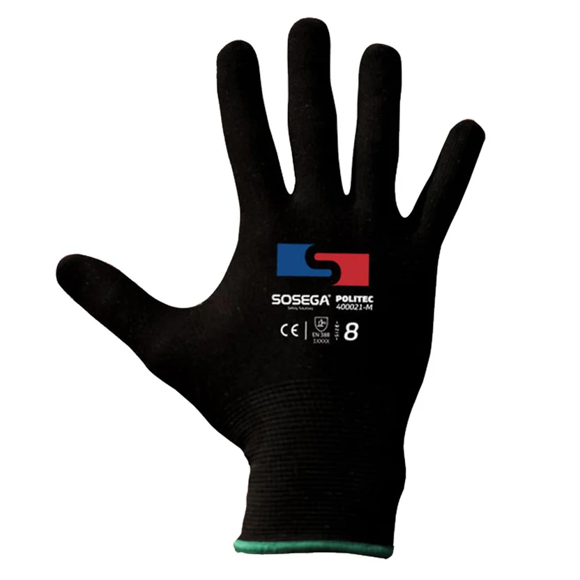 Guante Politec Nylon Black Set X 12 unidades