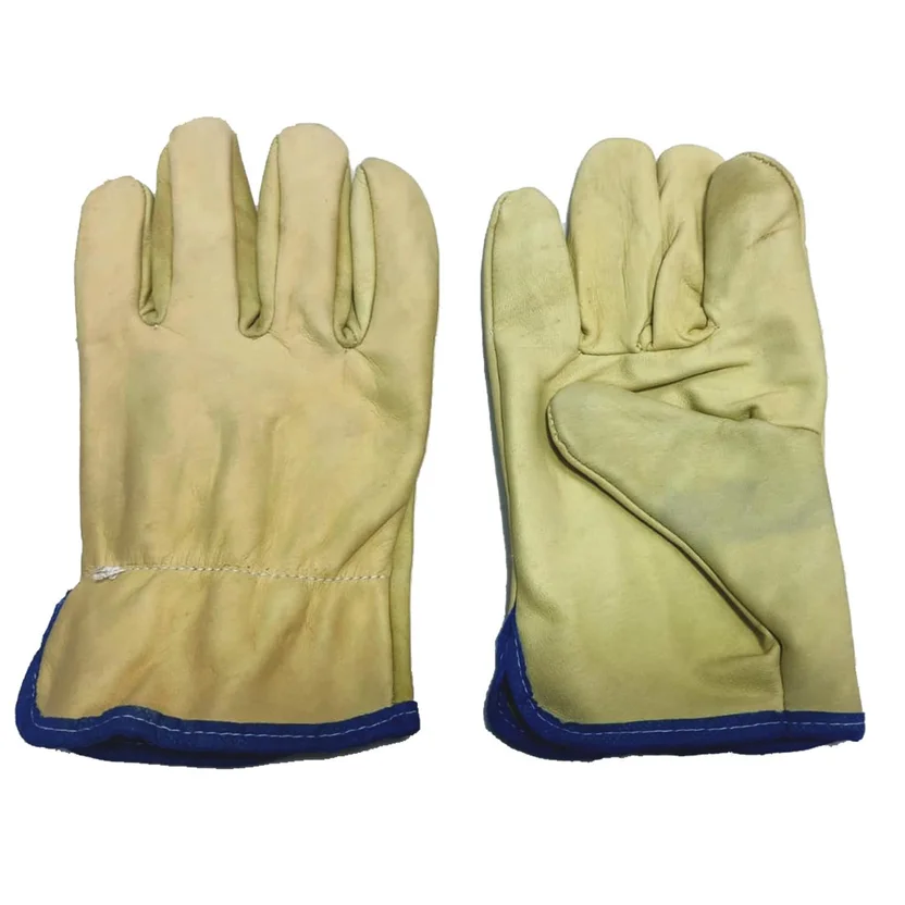 Guante Vaqueta Ingeniero Corto Sencillo Amarillo Set x 12 Pares